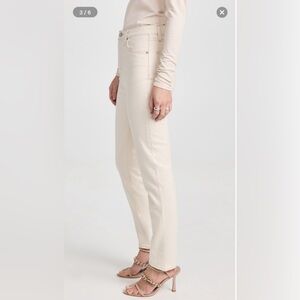 Pistola cream high waist slim straight Kate jeans. Zip fly size 26 inseam 29